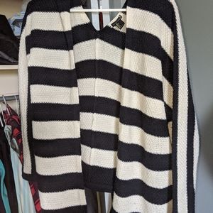 Black and White striped cardigan
